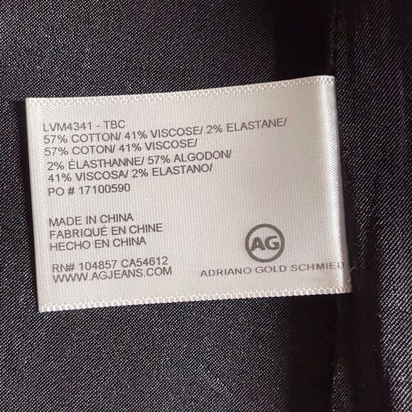 AG Adriano Goldschmied Estelle Tuxedo Blazer Size Medium Black Leather Lapel EUC - Picture 11 of 16